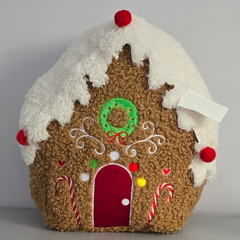 NEW Decorated Gingerbread House Pillow